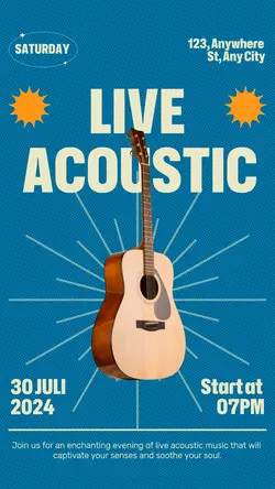 Blue Retro Live Acoustic Instagram Story