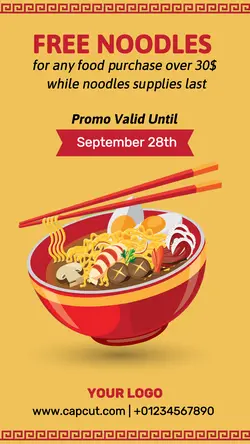 Food and Beverage Noodles Instagram Story