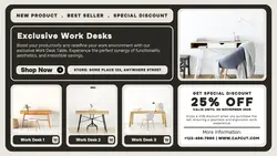 exclisive work desk promotion twitter post