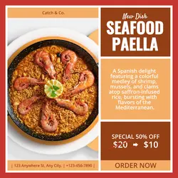 Seafood DIsh Menu Promotion Instagram Post