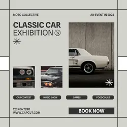 Classic Car Exhibition Instagram Post