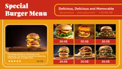 Minimalist special burger product template design for business needs