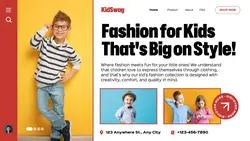 White and Red Modern Fashion Kids Store Website