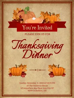 Thanksgiving Dinner Invitation