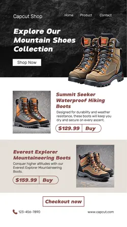 Fashion Industry Climbing Shoes UI Product Display Tiktok