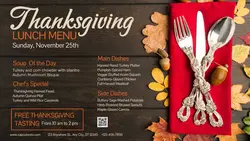 Thanksgiving Lunch Menu Product Display