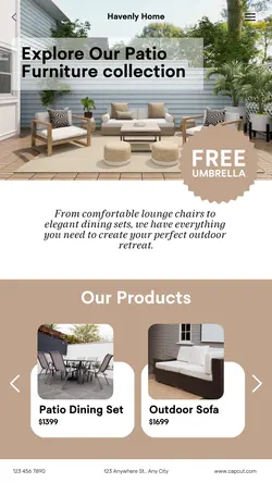 Outdoor Furniture Pricelist Beige Instagram Story
