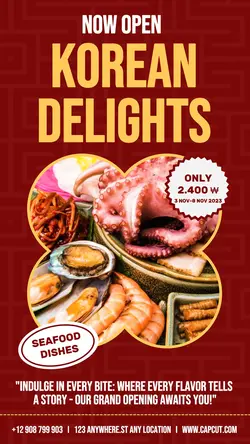 Korean Food Restaurant Now Open Instagram Story