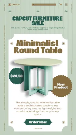 Furniture Green Brown Minimalist Table Promotion TikTok