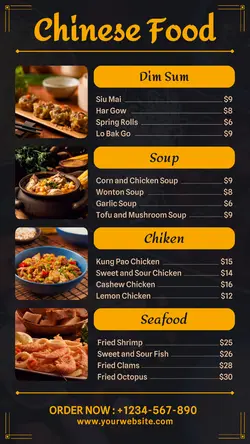 Food and Beverage Chinese Food Menu