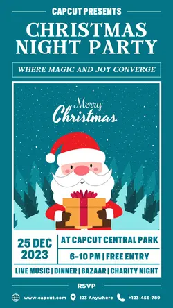Christmas Night Party Poster Promotion IG Story