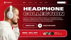 Red and Black Headphone Collection Promotion Web