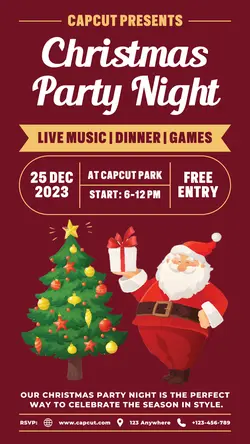 Christmas Party Night Poster Promotion TikTok Post