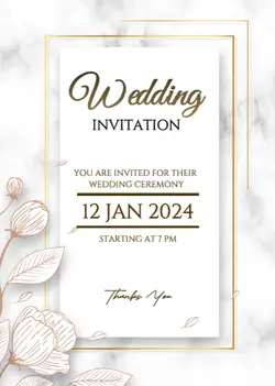 Invitation Wedding wedding marble card with flower