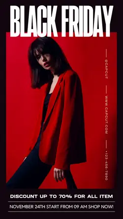 Black and Red Modern Black Friday Sale TikTok