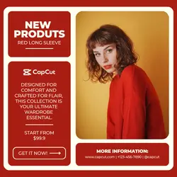 Red Long Sleeve Fashion Product Promotion Instagram Post