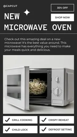 Electronic Microwave Oven Product Display Instagram Story