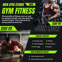 Gym Fitness Promotion Instagram Post Black Green Modern