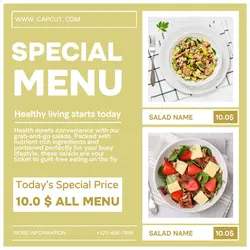 Salad menu business template for Instagram Post