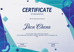 Non-Marketing-Certificate Elegant Blue