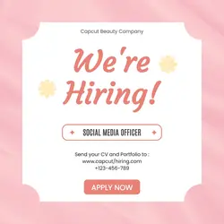 Business Beauty Recruitment Instagram Post Pink Mo