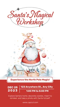 Christmas Day Festival Santa Red Instagram Story