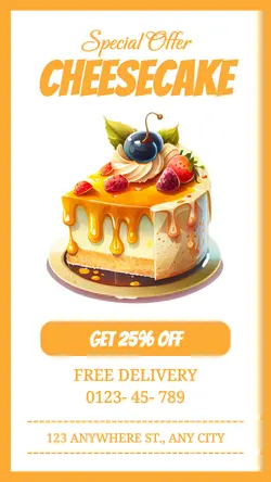 Cheesecake Food Promotion Instagram Story