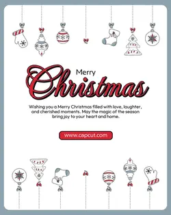 Merry Christmas Greeting Card Instagram Portrait
