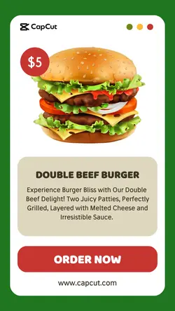 Double Beef Burger Instagram Story