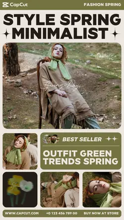 Style Spring Minimalist Product Display Instagram Story Green Modern