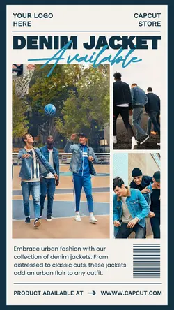 Denim jacket product display instagram story
