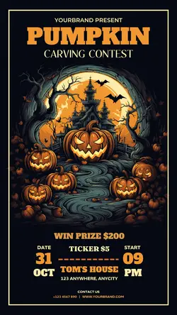 Pumpkin Carving Contest for Instagram Story