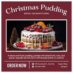 Christmas Pudding Food Promotion Instagram Post