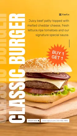 Yellow Minimalist Restaurant Promotion Tiktok Post