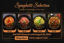 Food and Beverage Spaghetti Selection