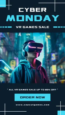 Cyber Monday VR Games Sale Instagram Story