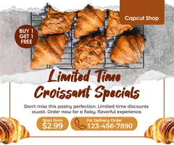Food Croissant Promotion Facebook Post