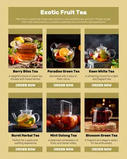 Exotic Fruit Tea Menu