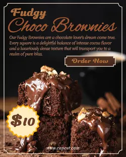 Food Choco Brownies Product Display Facebook P