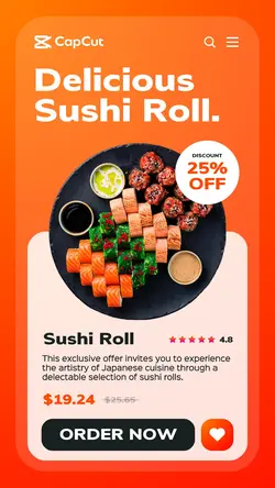 Japanese Sushi Roll Promotion Instagram Story