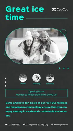 Sports fitness Ice rink Venue promot minimalist