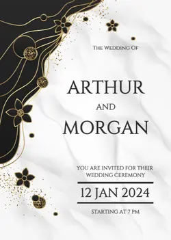 Invitation Wedding Golden black Luxury