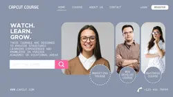 business course web ui design clean