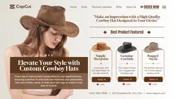 Custom Cowboy Hat Product Display Website
