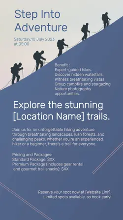 Hiking Adventure Package Instagram Story
