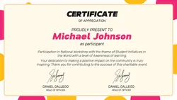 Red and Yellow Colorful Certificate (Landscape)