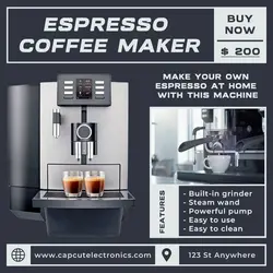 Electronic Coffee Maker Product Display Insta Post