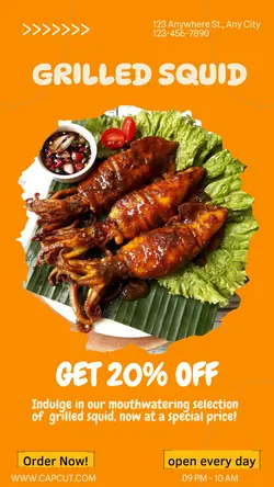 food grilled squid discount instagram story