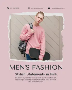 Fashion for Men Pink IG Template