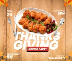 Dinner Party Thanksgiving Day Facebook Post